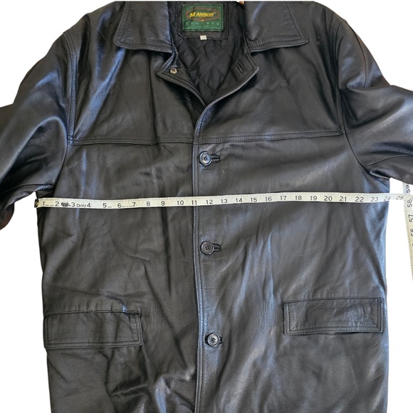 Vintage Mansion Black Genuine Leather Car Coat Jacket – Men’s Size 42 IT Large - Picture 4 of 7